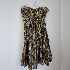 French Connection Gold Embelished Mini Dress